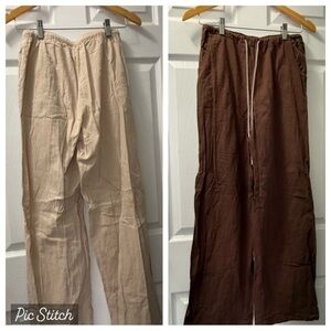 2 Textured SHEIN Pants with Drawstring Waistband - Size XS Pants - Used once